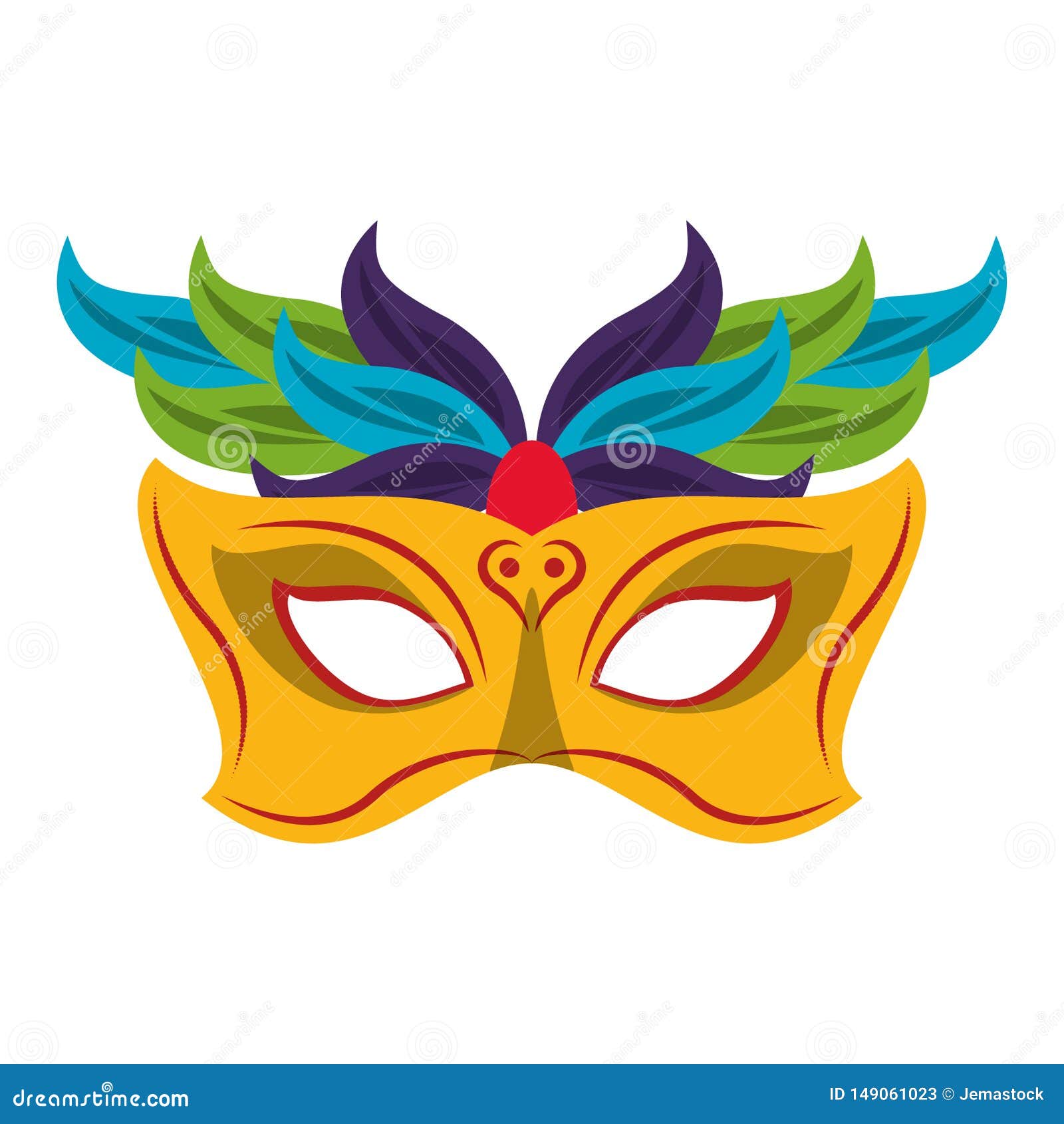 Rook In de meeste gevallen Ministerie Festival Mask with Feathers Stock Vector - Illustration of venice, costume:  149061023