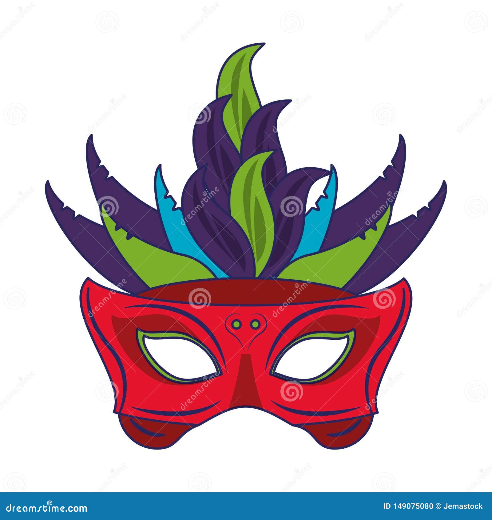 Isolated mardi gras feathers design Royalty Free Vector