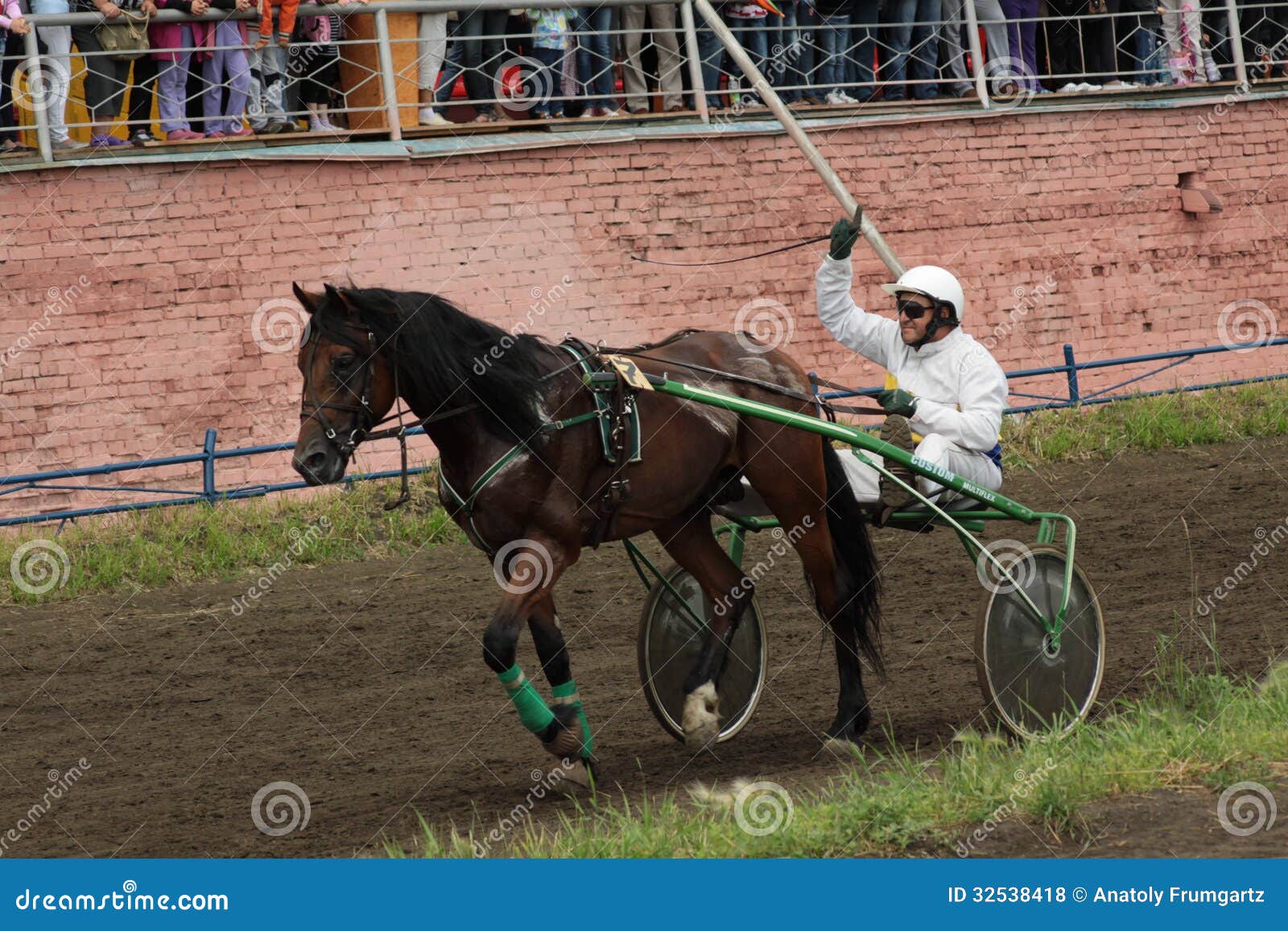 A jockey in a cart editorial stock photo. Image of horse 32538418