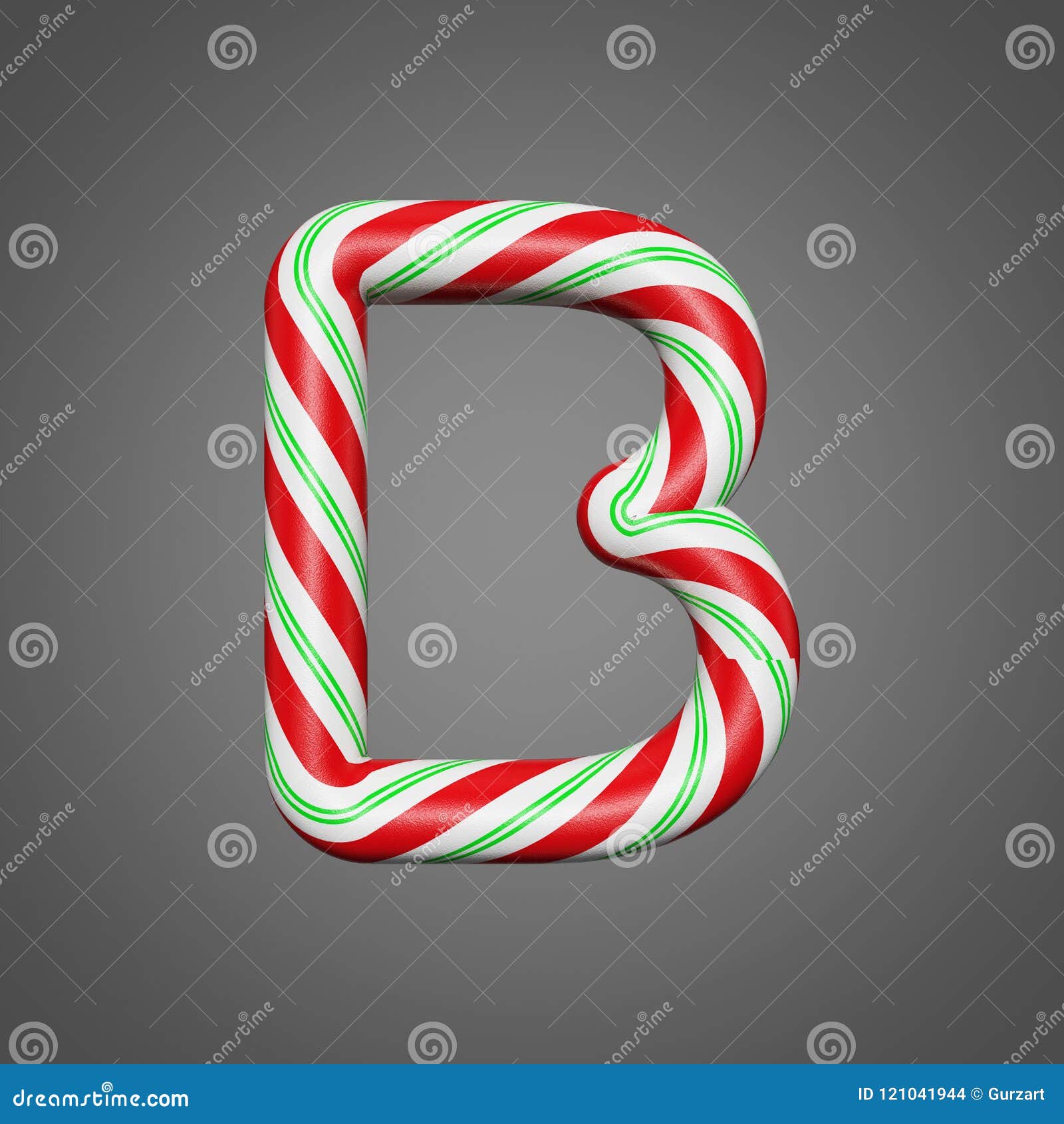 The Letter B, In The Alphabet Set Christmas Candy Cane, Is Red And White  Striped. Letter Is Decorated With Floppy Santa Cap. Stock Photo, Picture  and Royalty Free Image. Image 63002295.