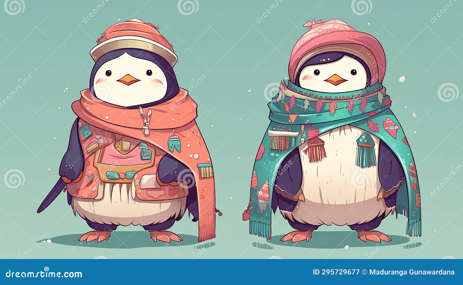 Charming Anime Style Baby Penguin Illustration on White Background Stock  Photo - Image of heavy, penguin: 302882524