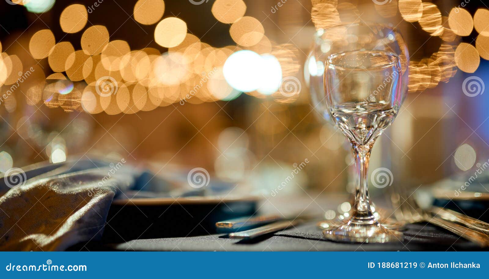 festive atmosphere in the evening with a glass light bokeh on background
