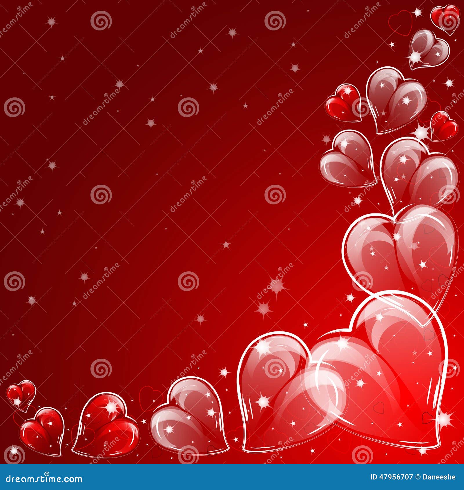 Festive Background With Hearts On Valentines Day February 14