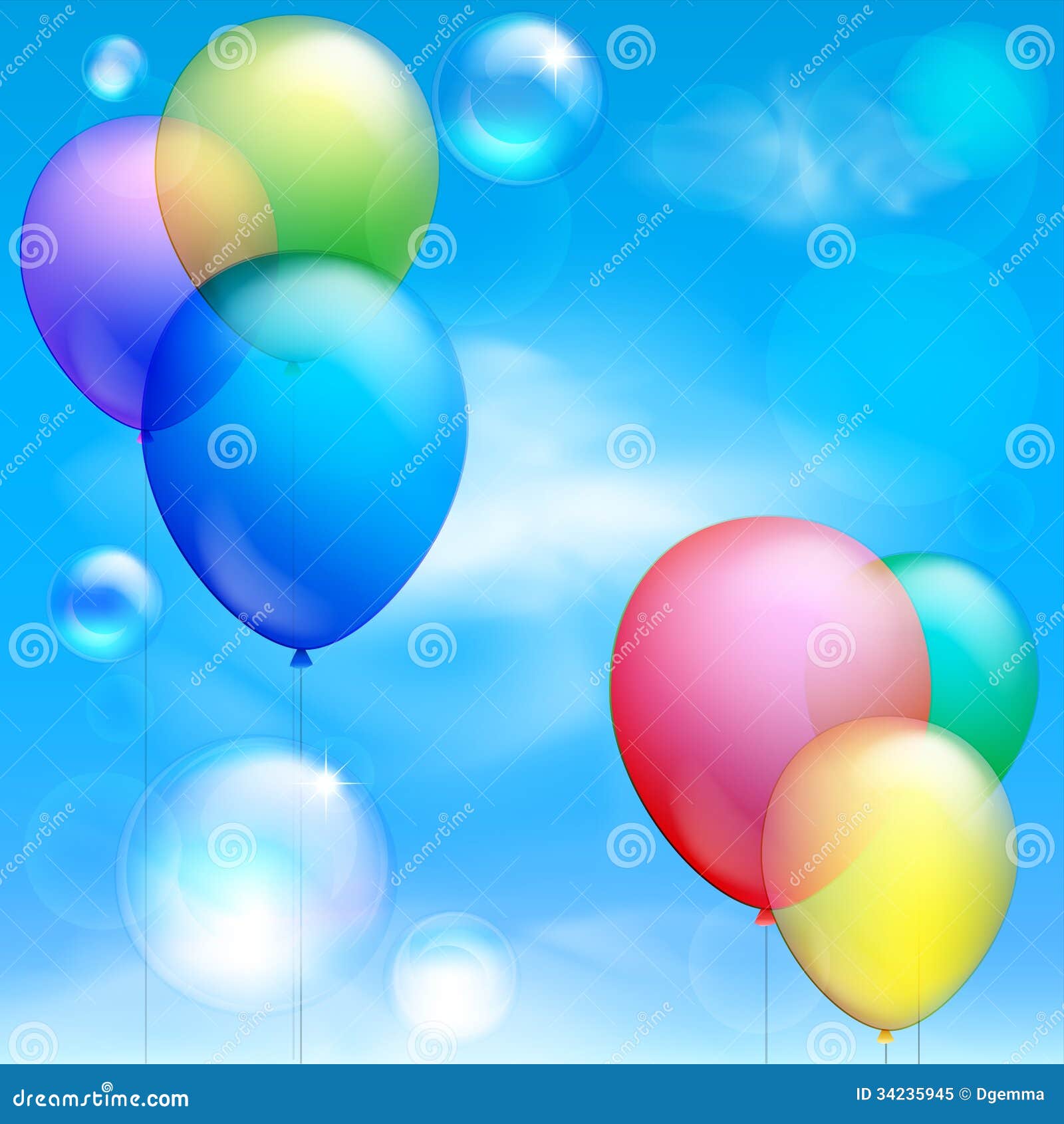 Festive Balloons and Bubbles Stock Vector Illustration of flying