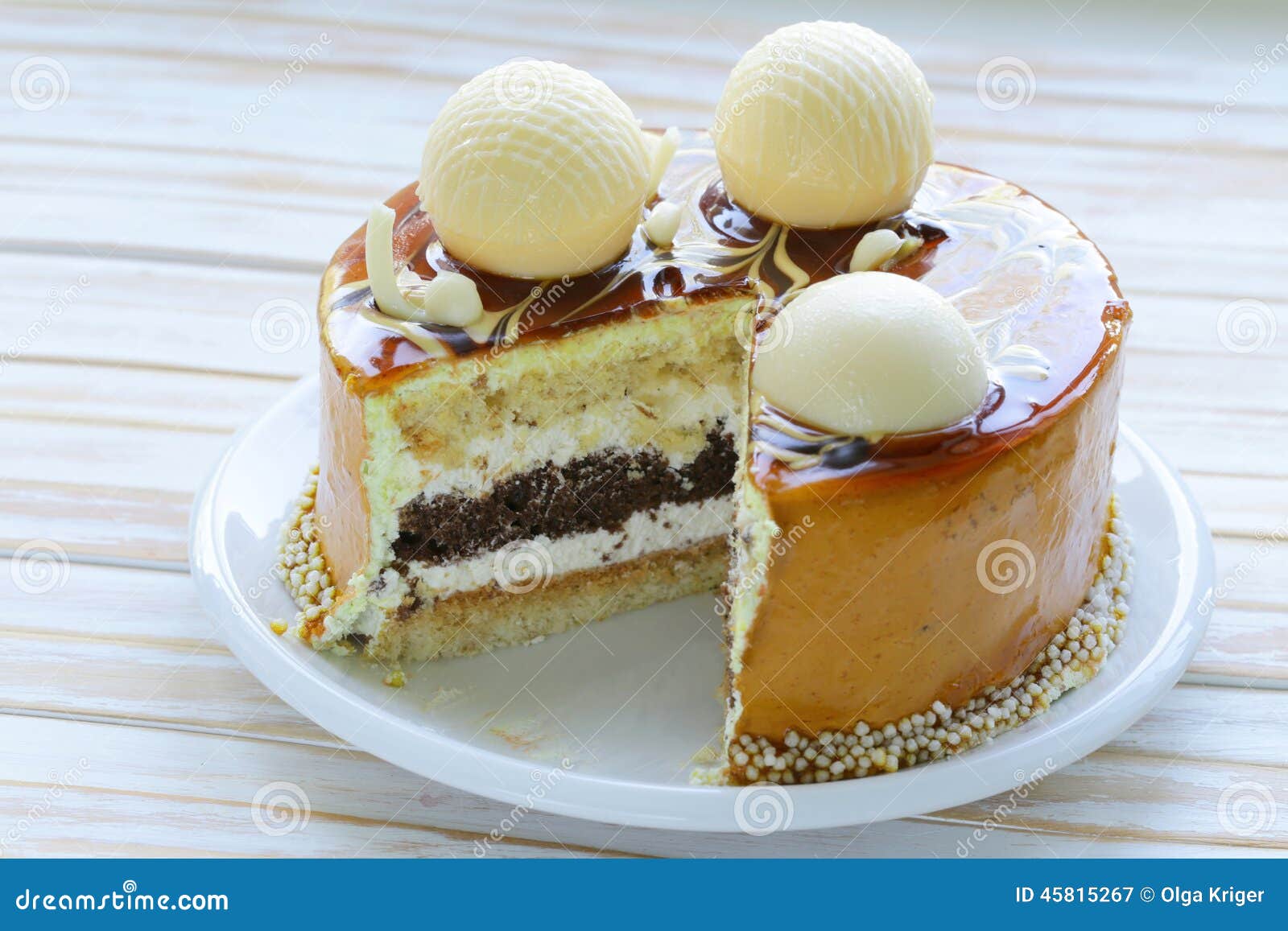 Festive Beautiful Caramel Biscuit Cake Stock Image Image of caramel