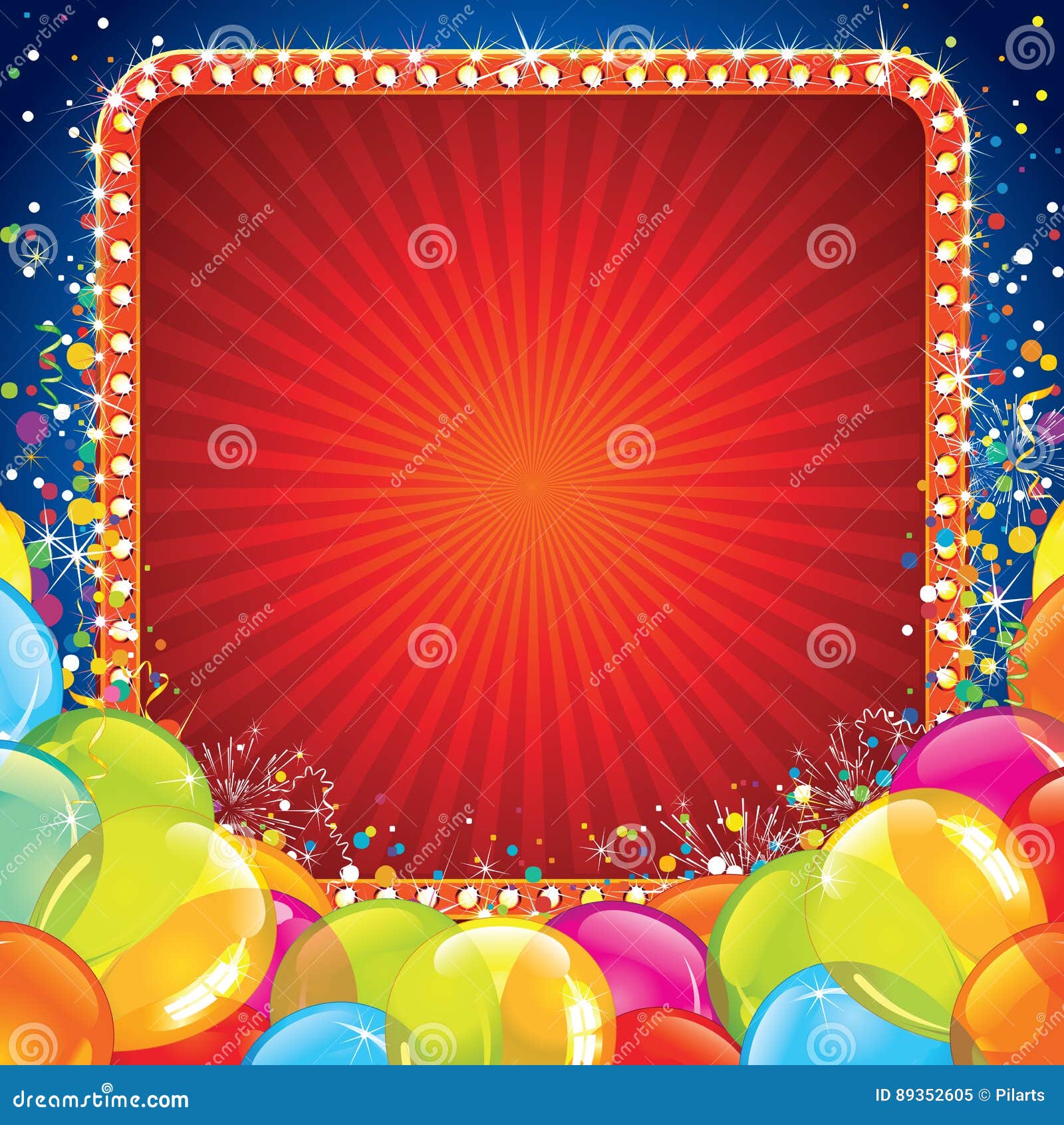 Festive Birthday Banner with Colorful Balloons Stock Vector - Illustration  of congratulation, anniversary: 89352605