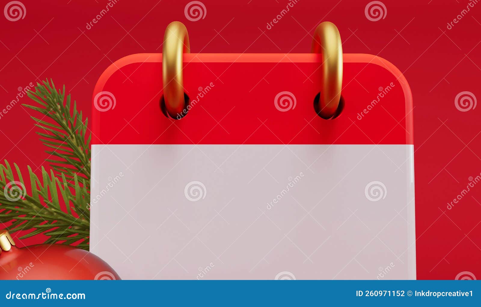 Festive Blank Calendar Page. Advent Calendar with Holiday Decorations