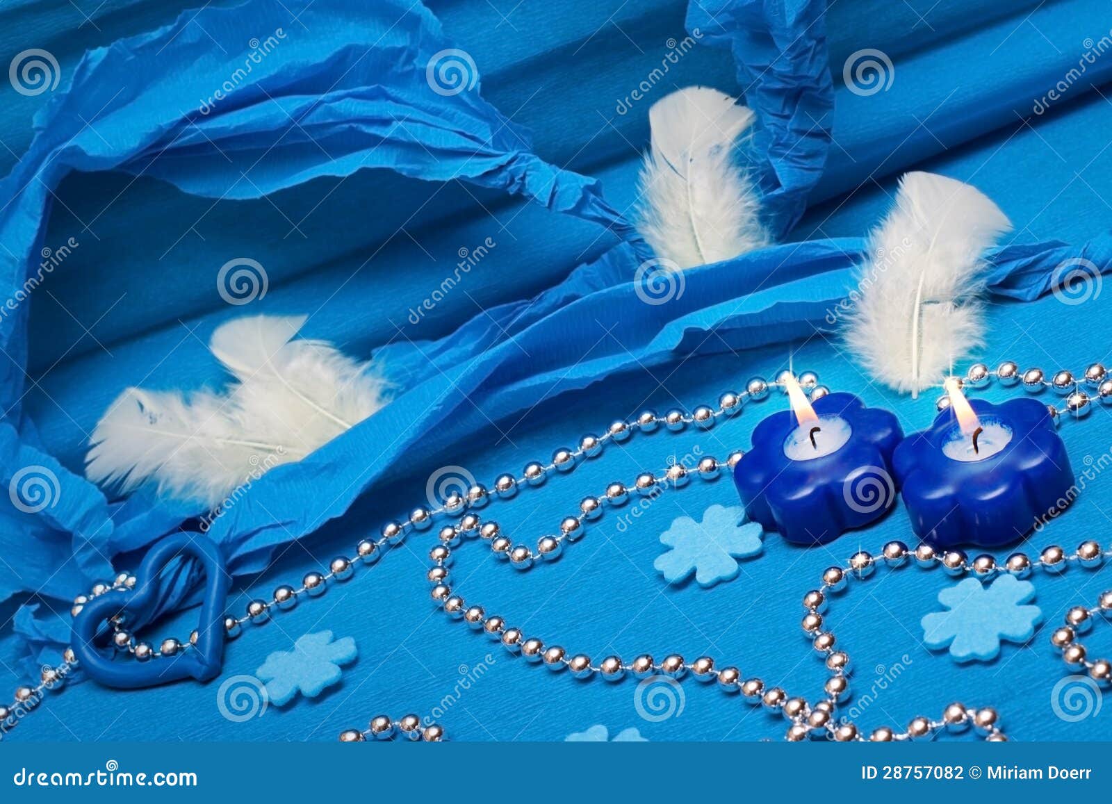 Festive Blue Background Decoration Stock Photo Image of love, crepe