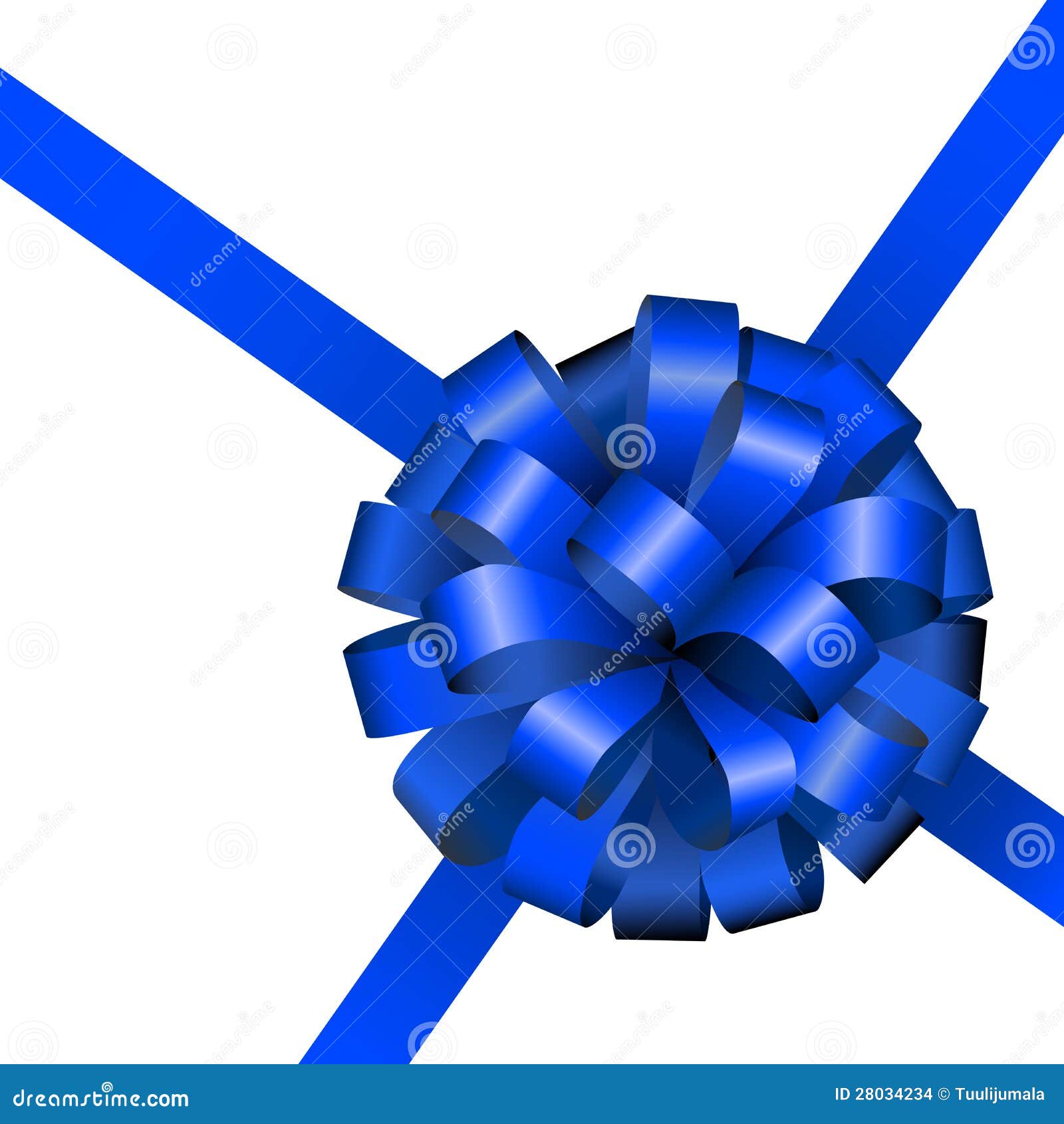 Festive Blue Ribbon And Bow Stock Vector Image 28034234
