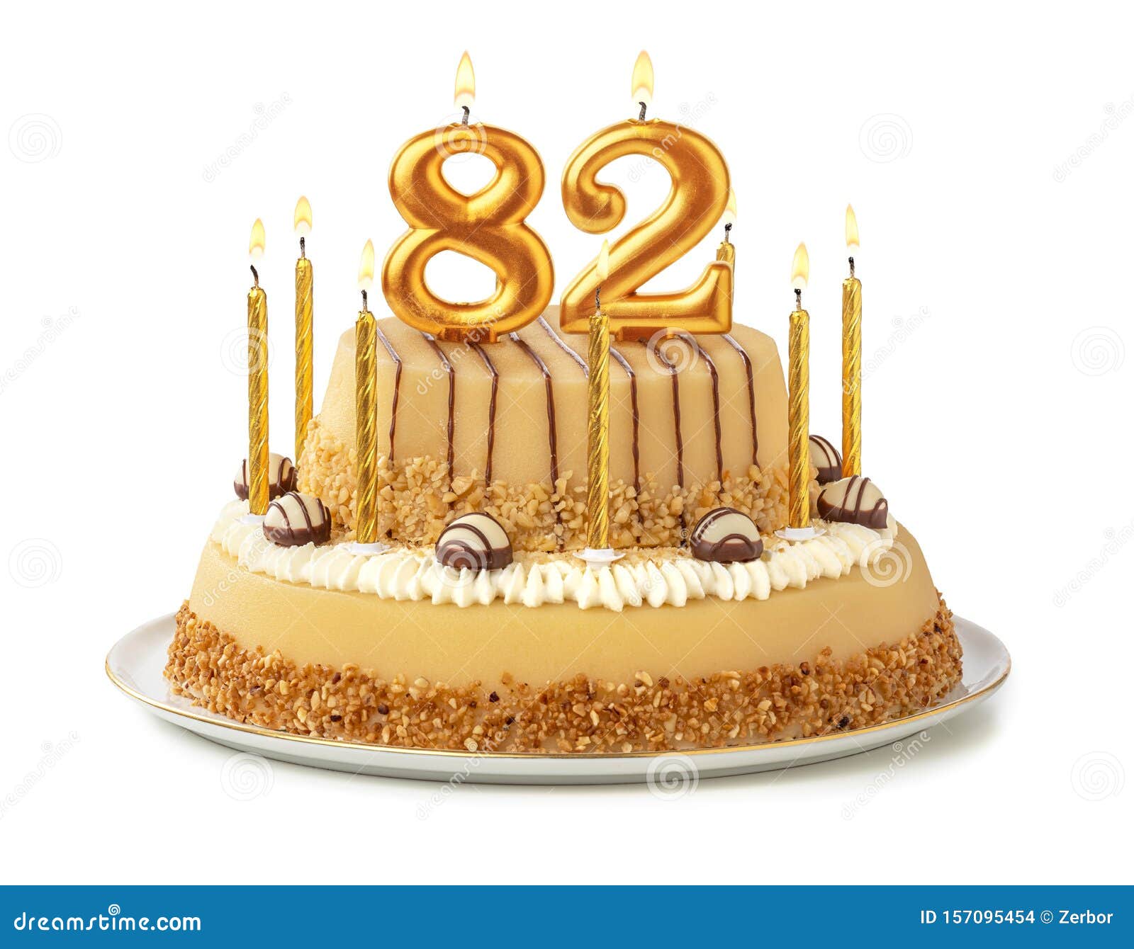 Birthday cake with candles in the form of the number 63 figure • wall  stickers 63, badge, geometric | myloview.com