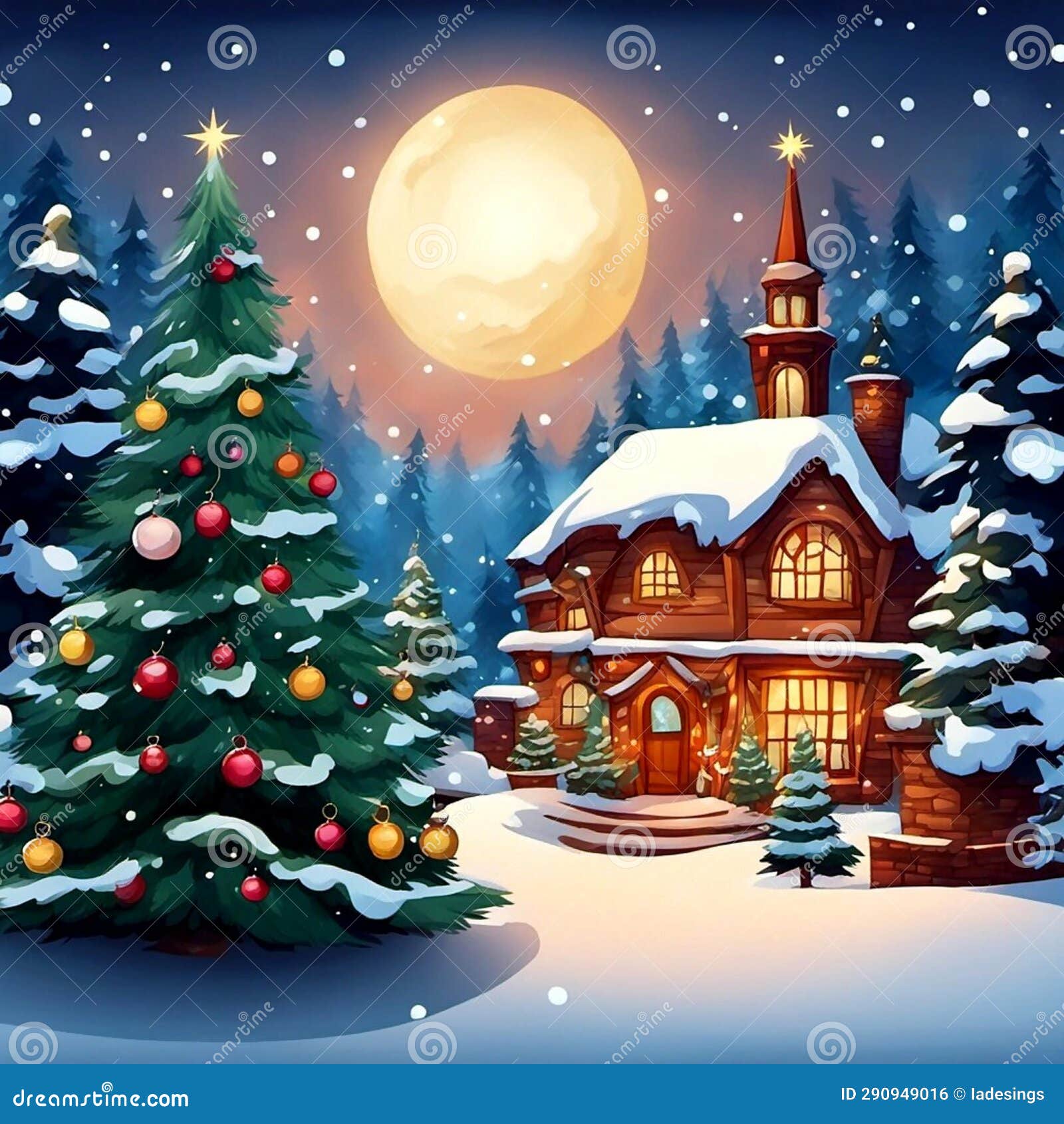 Festive Christmas Background: Joyful Holiday Spirit in Every Detail Stock Illustration 