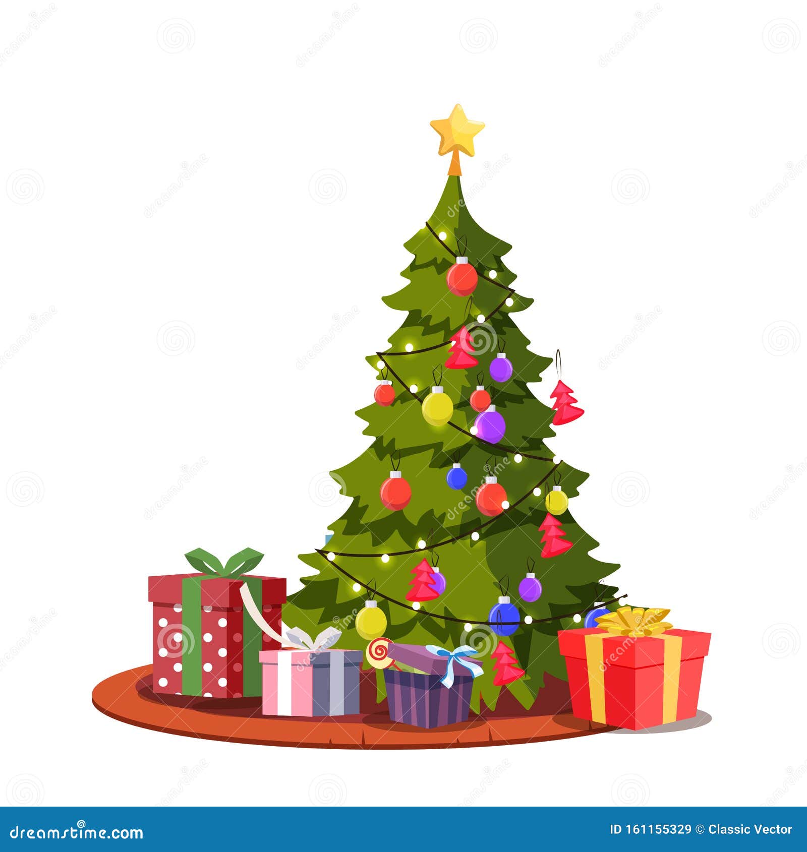 Christmas Illustration With Tree And Presents Stock Vector 22D Illustrations Of Christmas
