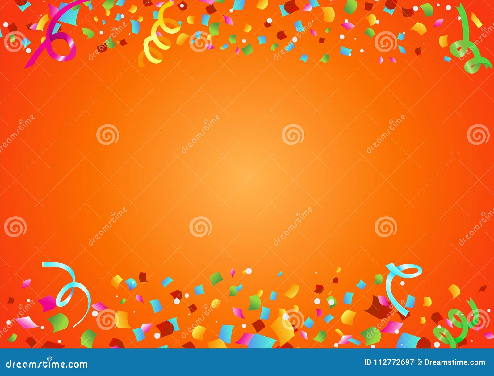 Festive Confetti from a Cannon on a Horizontal Poster. Stock Vector