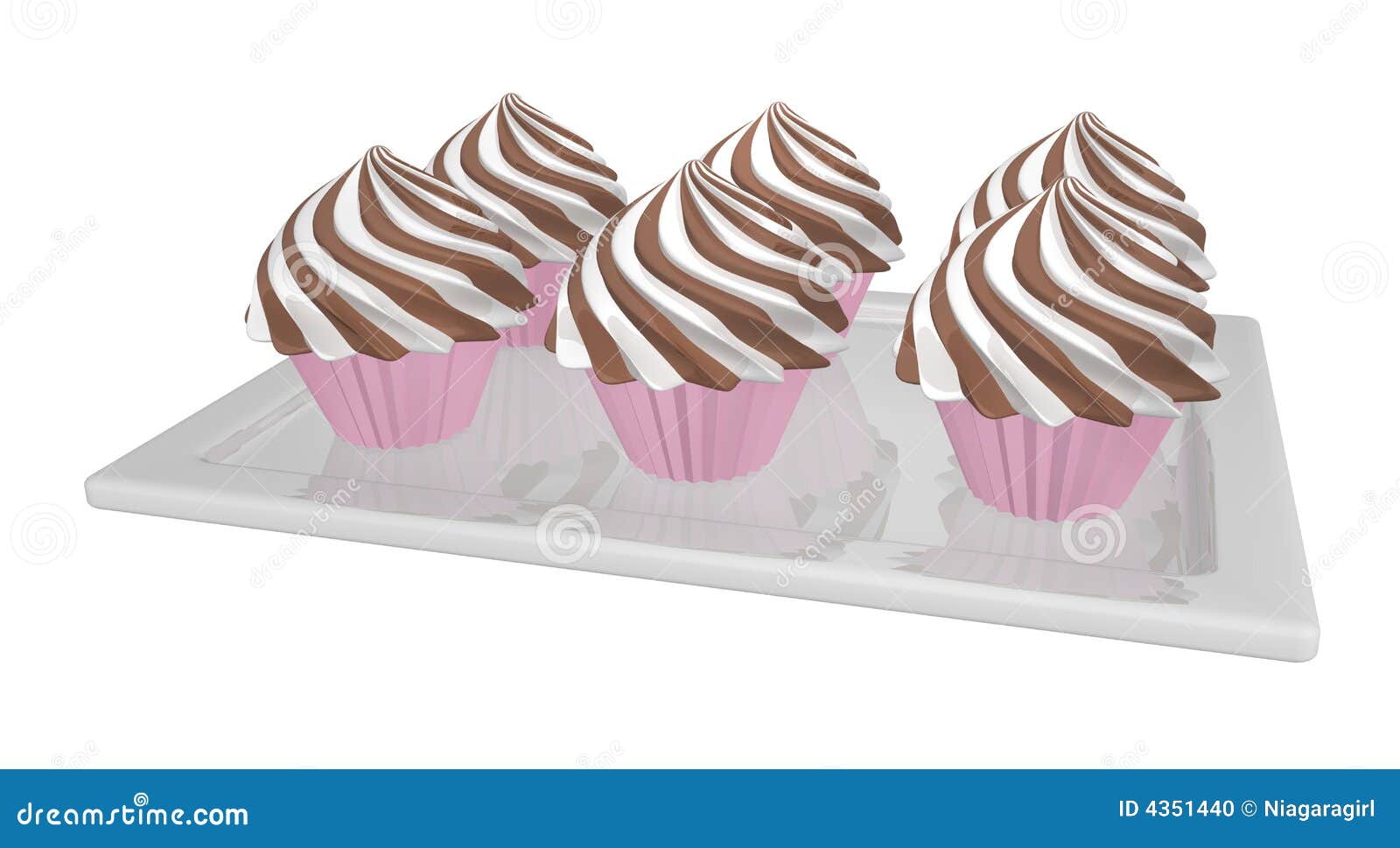 Festive Cupcakes on Tray stock illustration. Illustration of festive