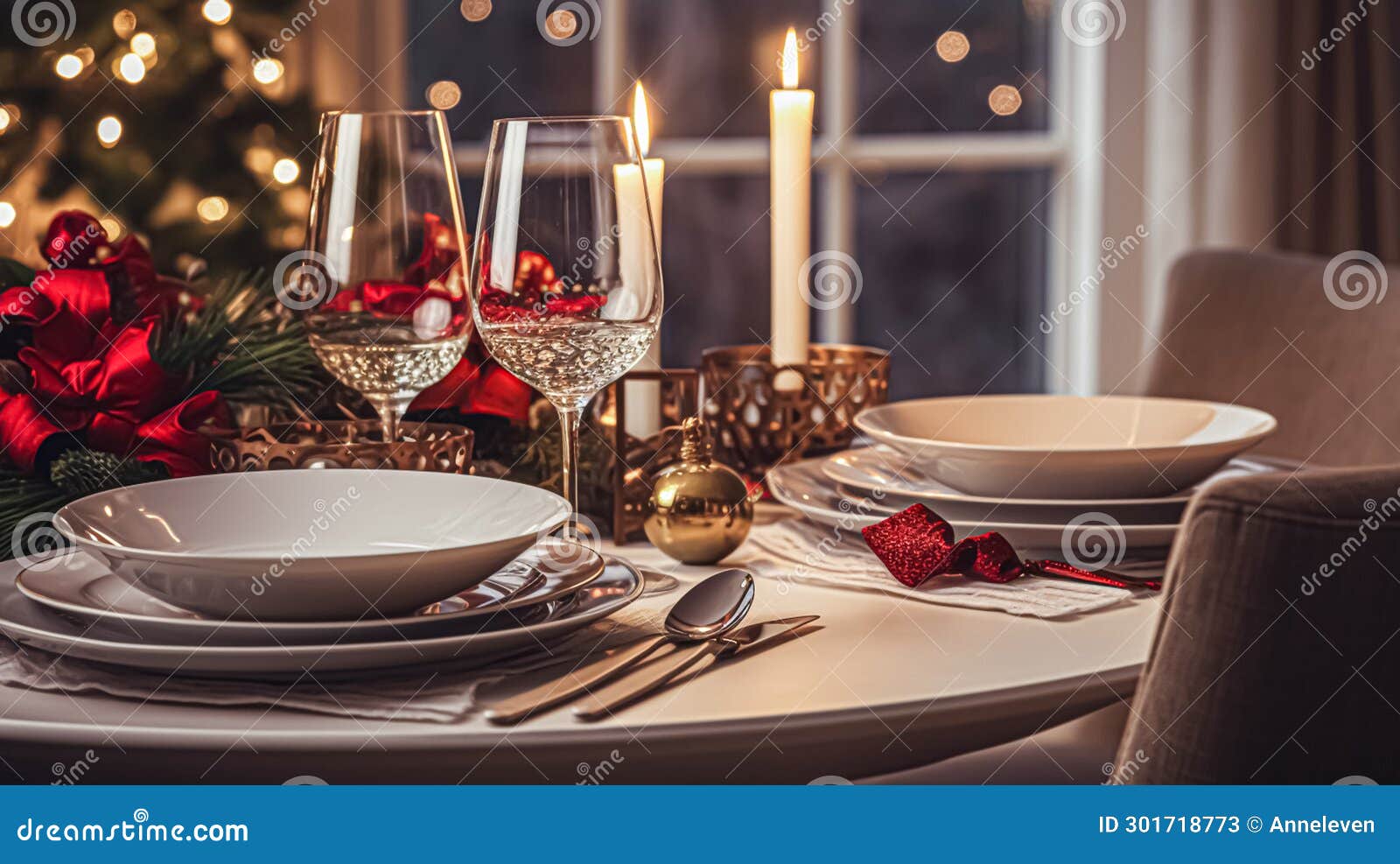 Festive Date Night Tablescape Idea, Dinner Table Setting for Two and ...