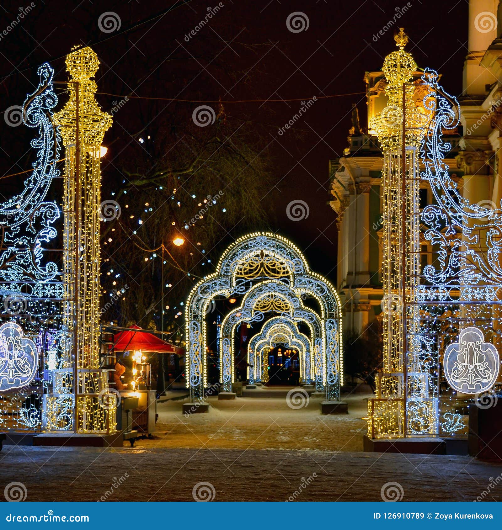 Festive Decoration of the Center of St. Petersburg for the New Y Stock ...