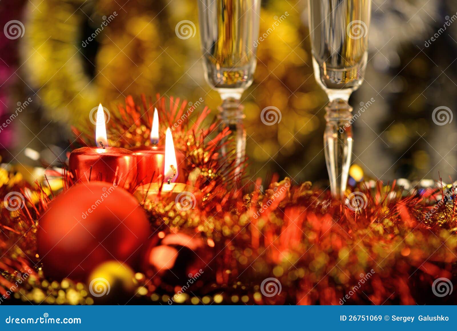 Festive Decorations with Candles Stock Image Image of lighting, gift