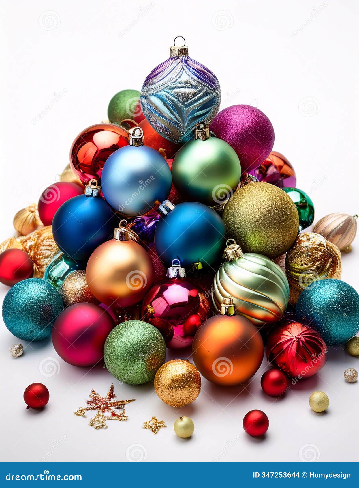 a festive explosion of colorful christmas ornaments, creating a vibrant and joyful holiday scene