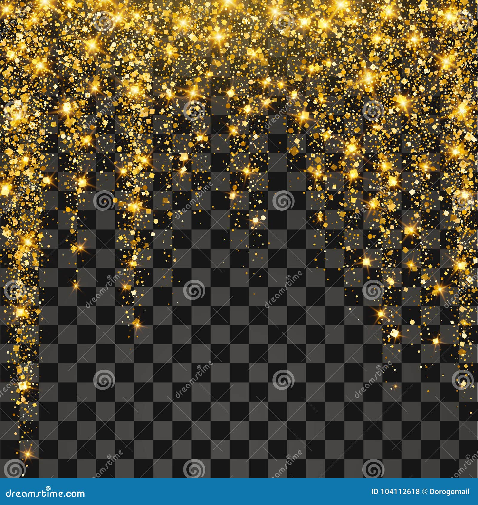 Festive Explosion of Confetti. Gold Background for Card, Invitation Stock Vector - Illustration of 104112618