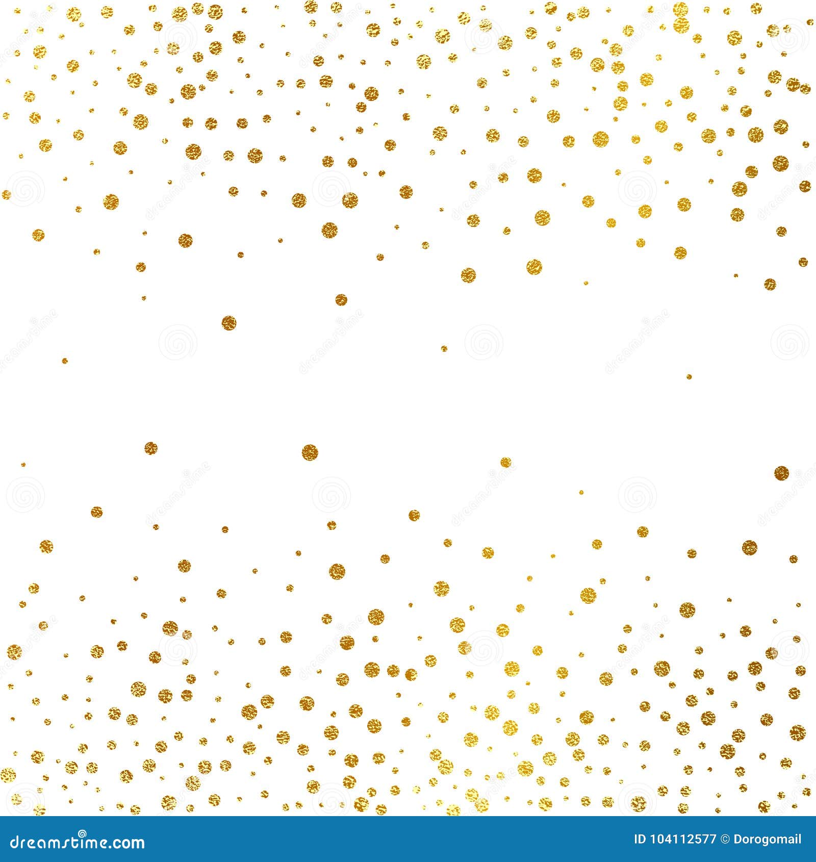 festive explosion of confetti. gold glitter background. golden dots.   polka dot .