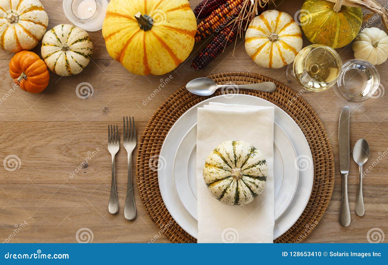 Festive Fall Thanksgiving Table Setting Place Setting Home Decor Stock ...