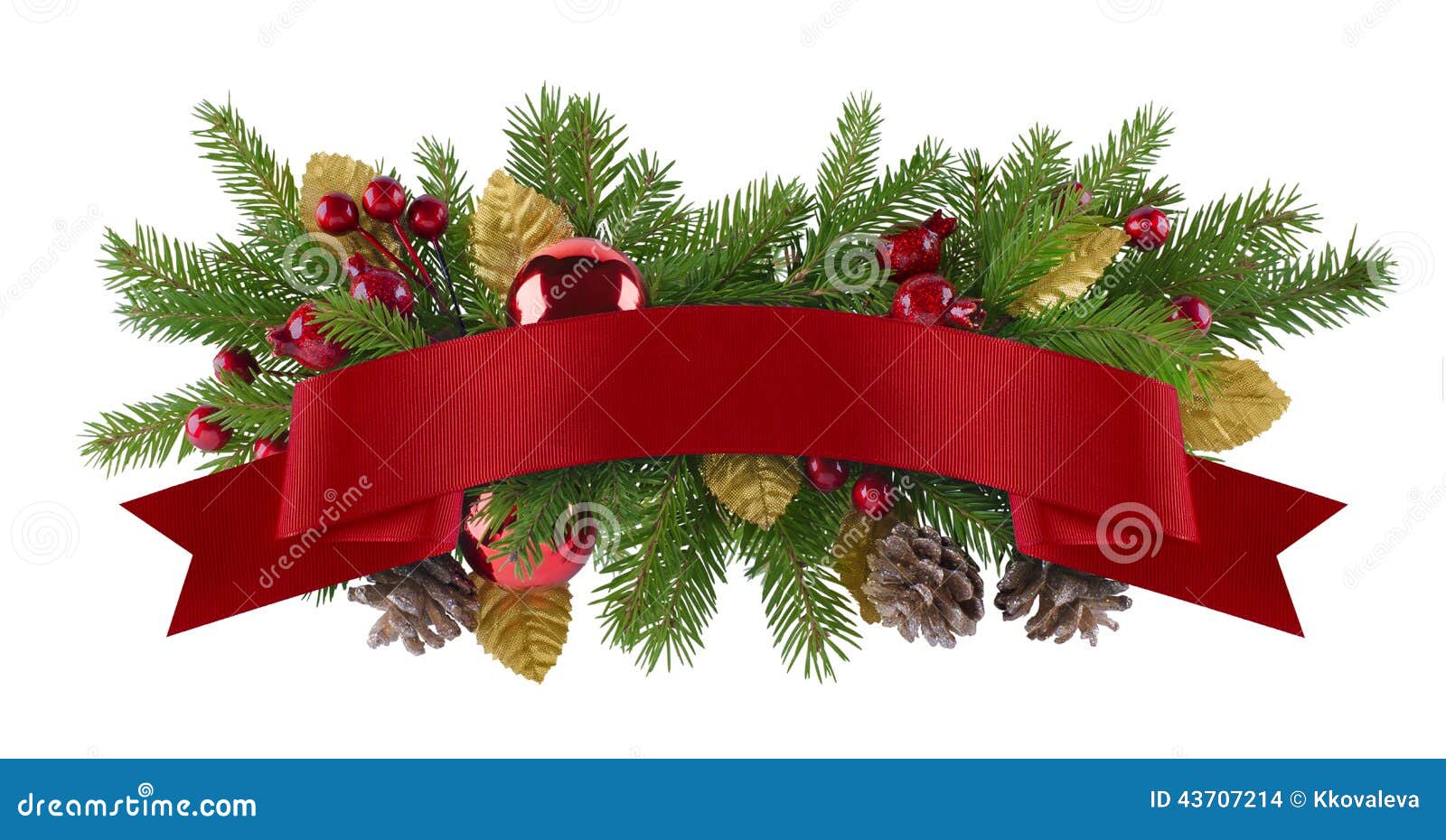 Festive Garland Christmas Element Stock Photo - Image 