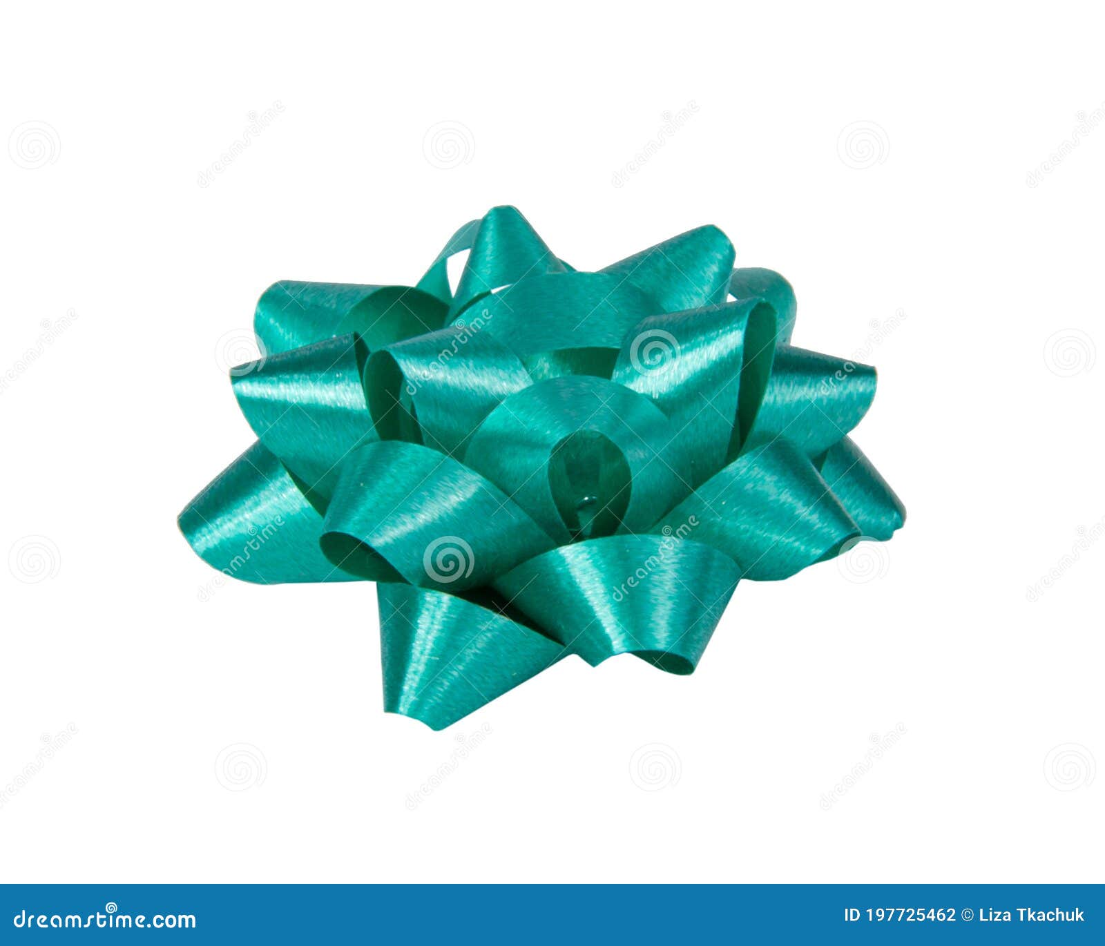 Festive Gift Bow Green Color Isolated on the White Stock Photo Image of element, isolated