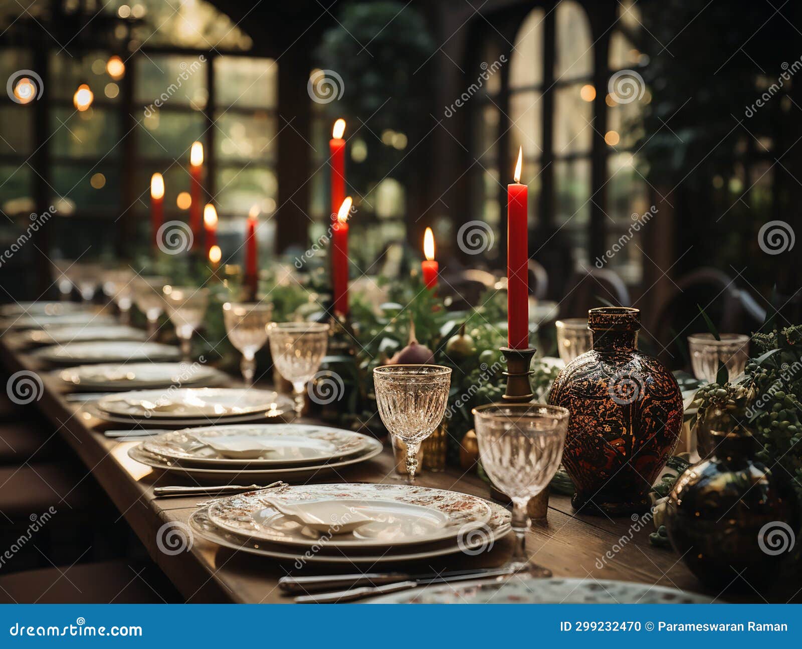 a festive holiday table setting