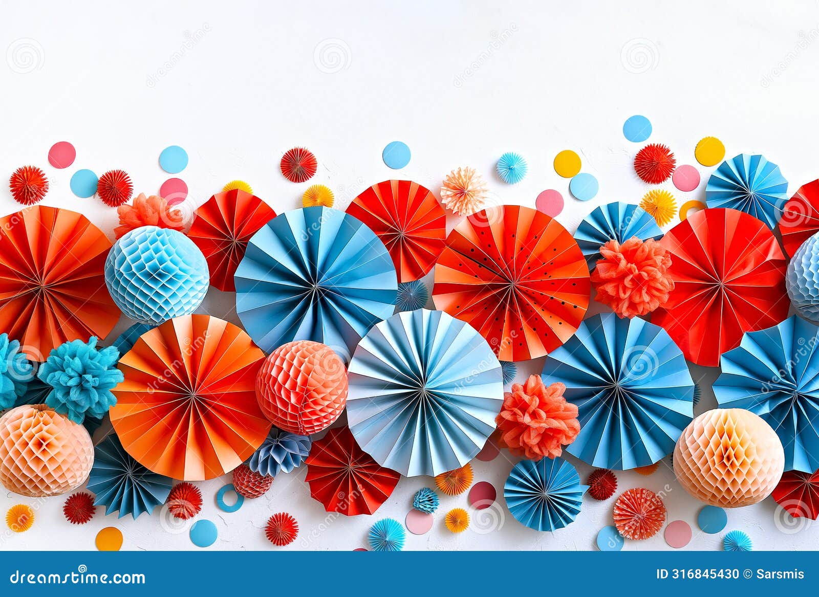 festive paper decorations array variety of s, colors and textures on a light background. home diy decor for patriotic holiday