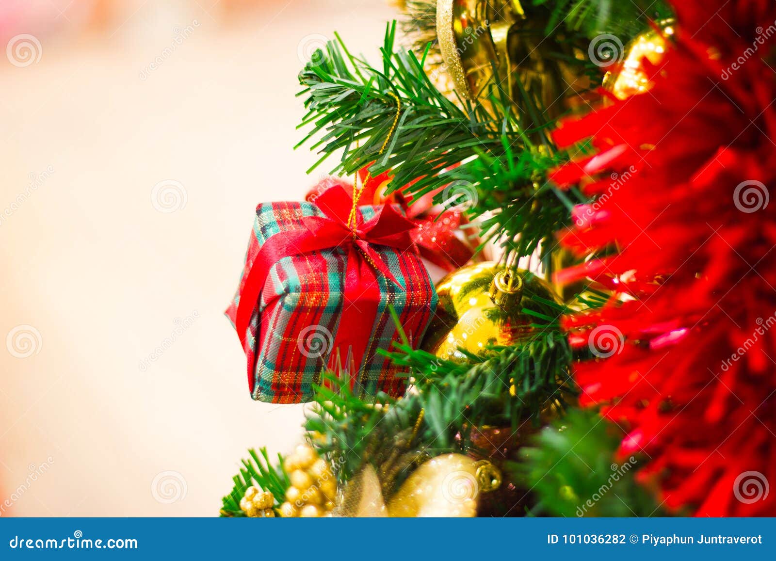 Festive Pine White - Christmas Decorative with Gift Box on Christmas ...