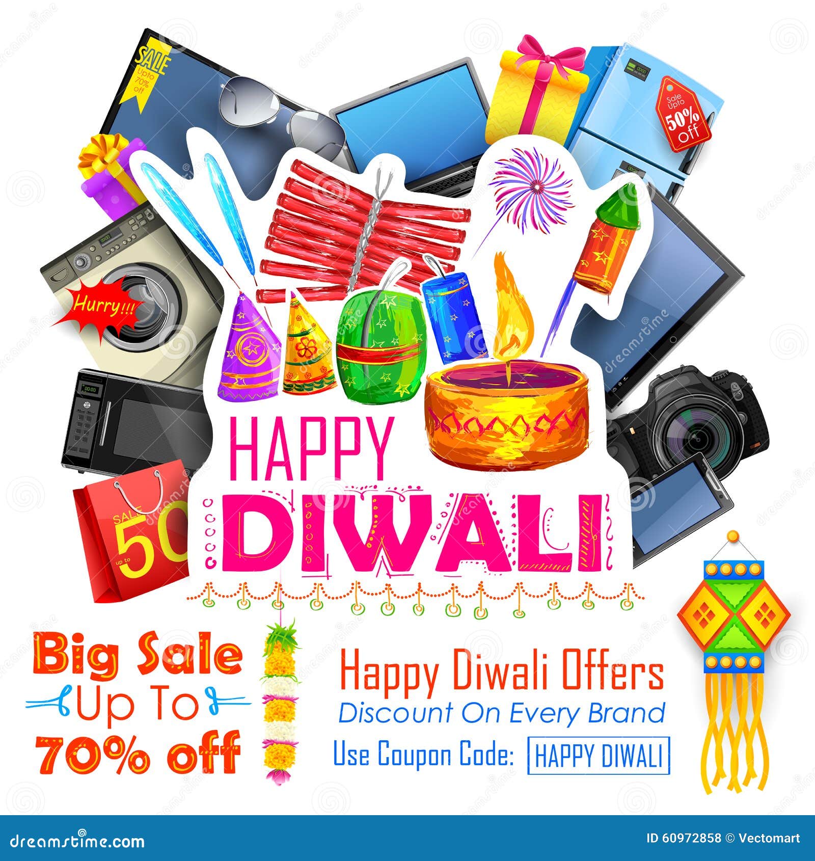 festive shopping offer for diwali holiday promotion and advertisment