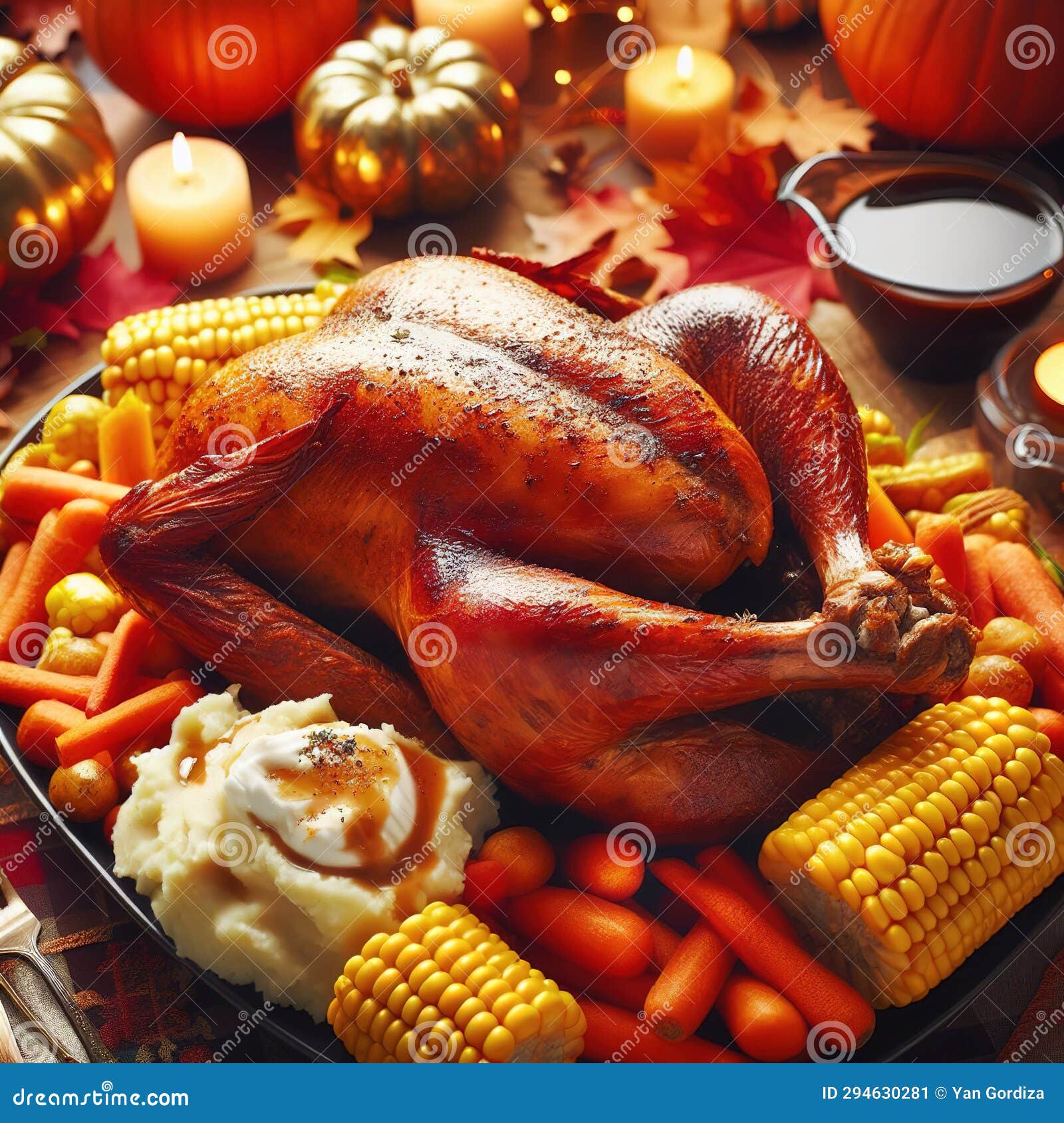 festive thanksgiving turkey. generative, ai