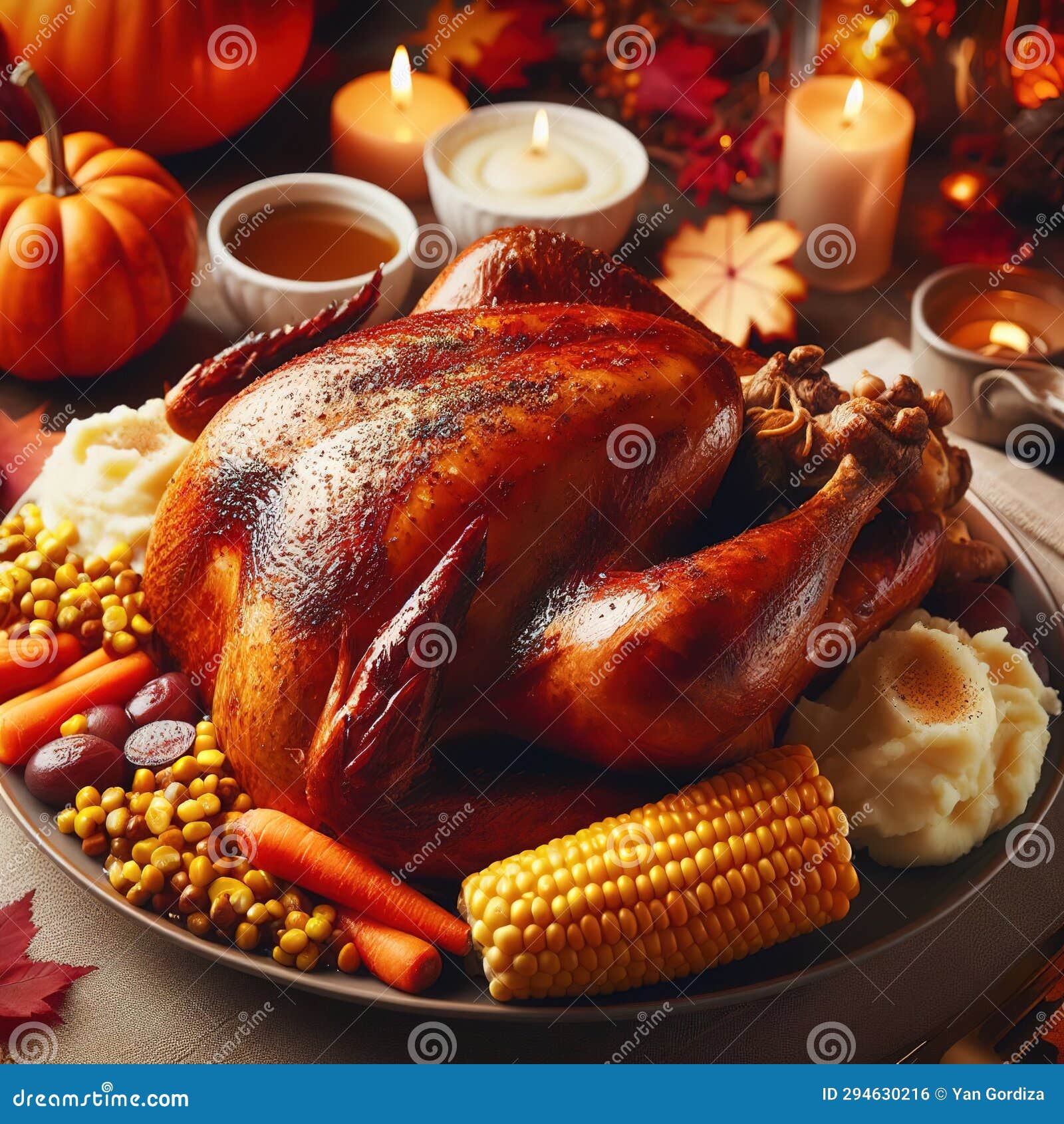 festive thanksgiving turkey. generative, ai