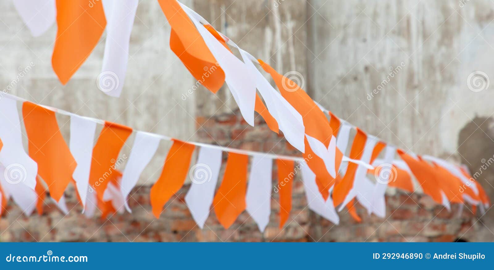 Festive Whiteorange Flags As a Background Stock Photo Image of