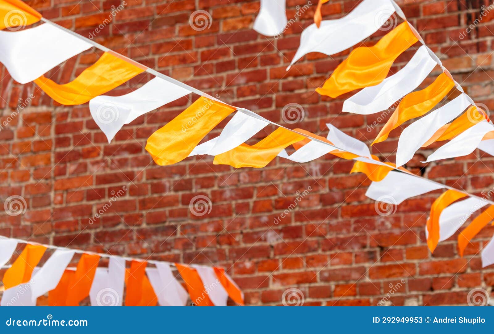 Festive Whiteorange Flags As a Background Stock Image Image of