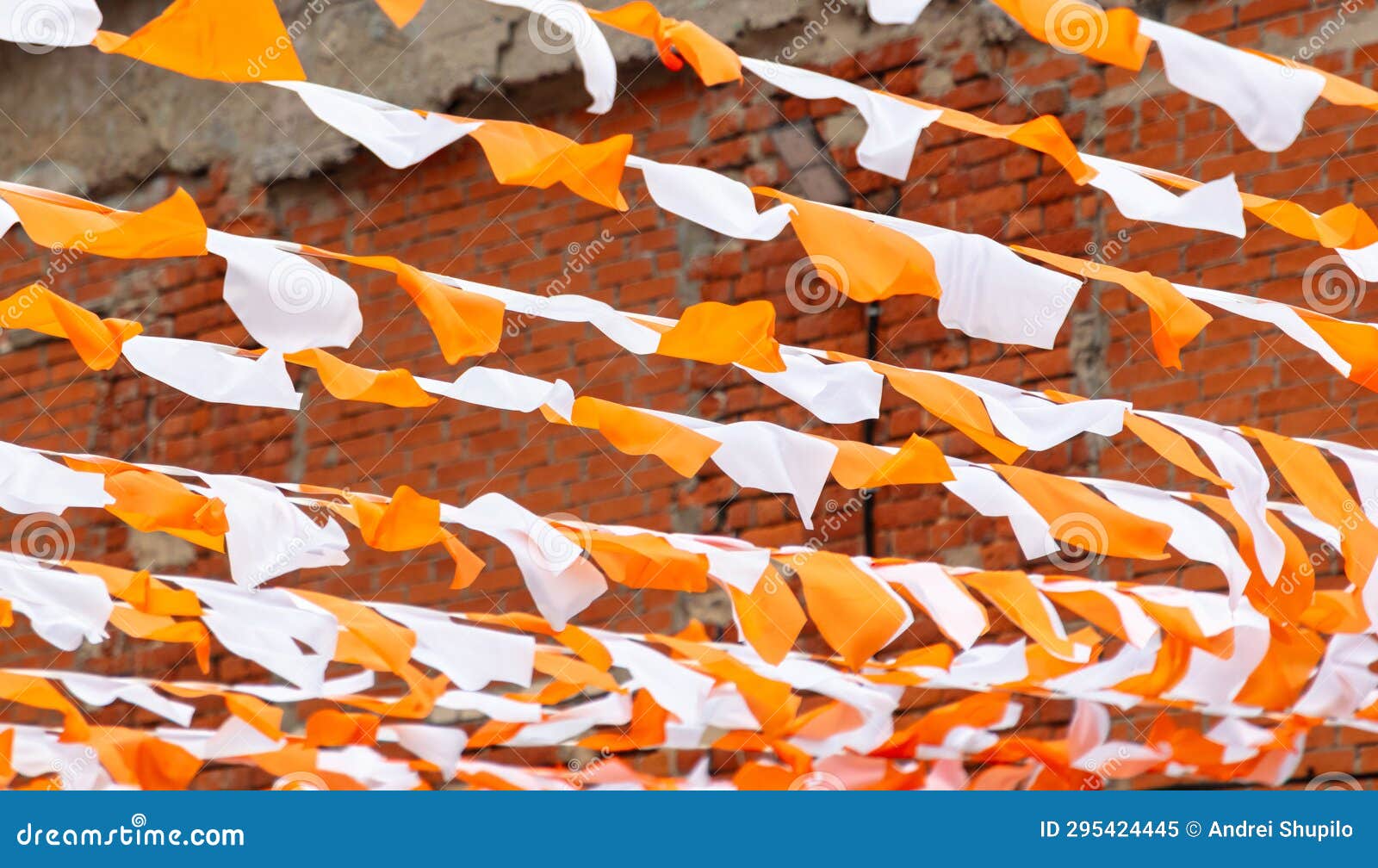 Festive Whiteorange Flags As a Background Stock Image Image of color