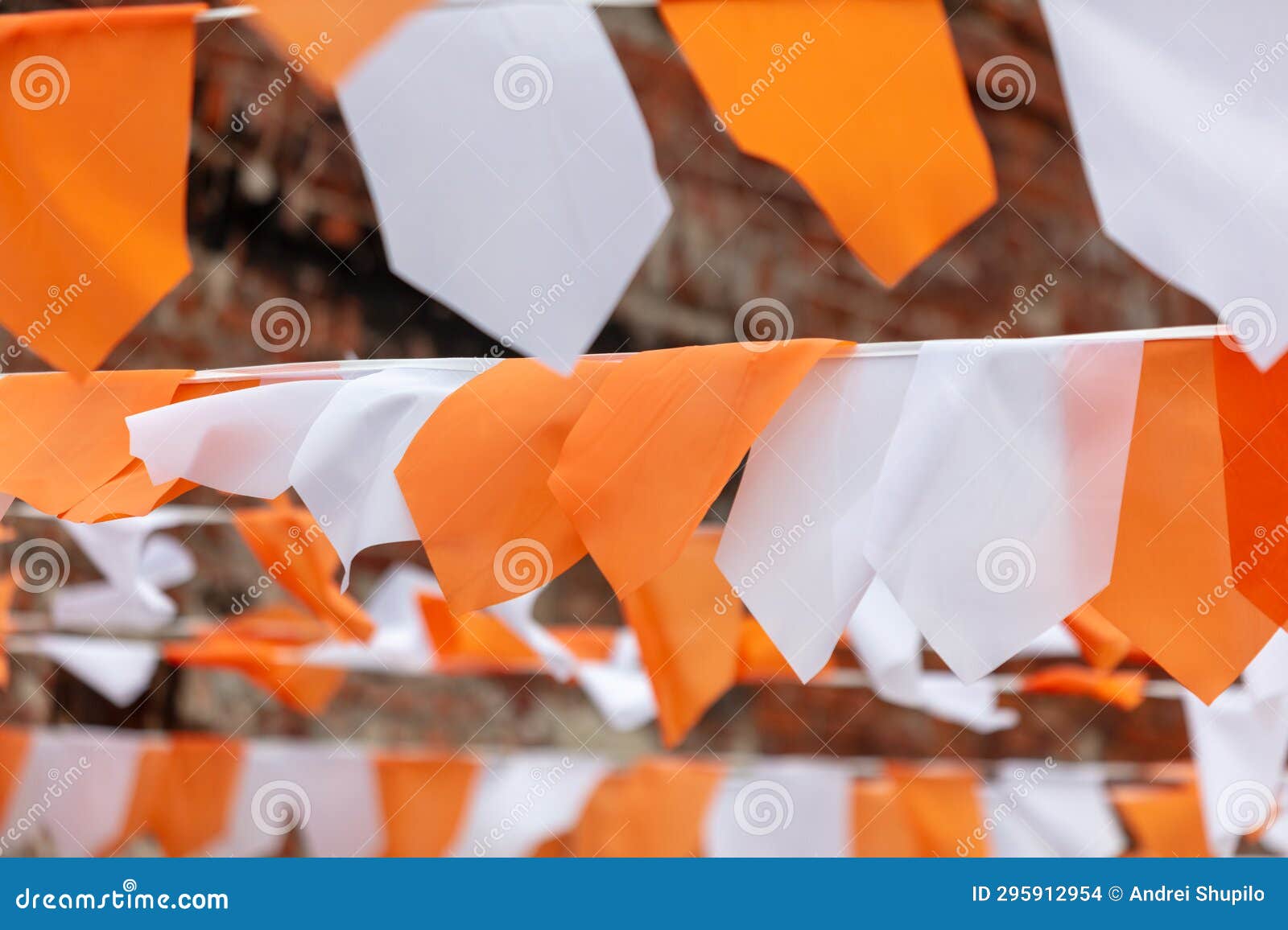 Festive Whiteorange Flags As a Background Stock Photo Image of paper