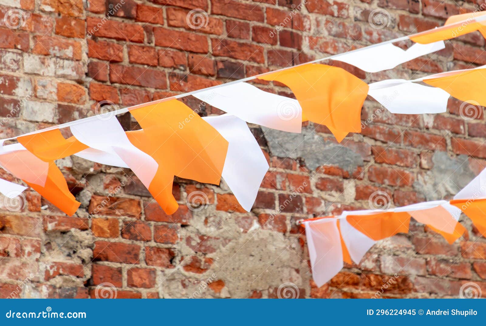 Festive Whiteorange Flags As a Background Stock Image Image of
