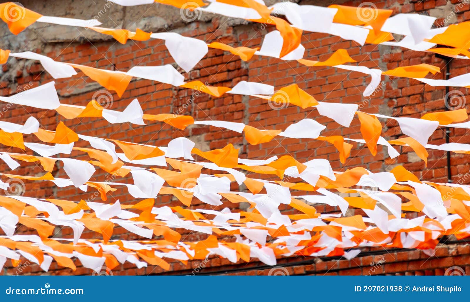 Festive Whiteorange Flags As a Background Stock Photo Image of