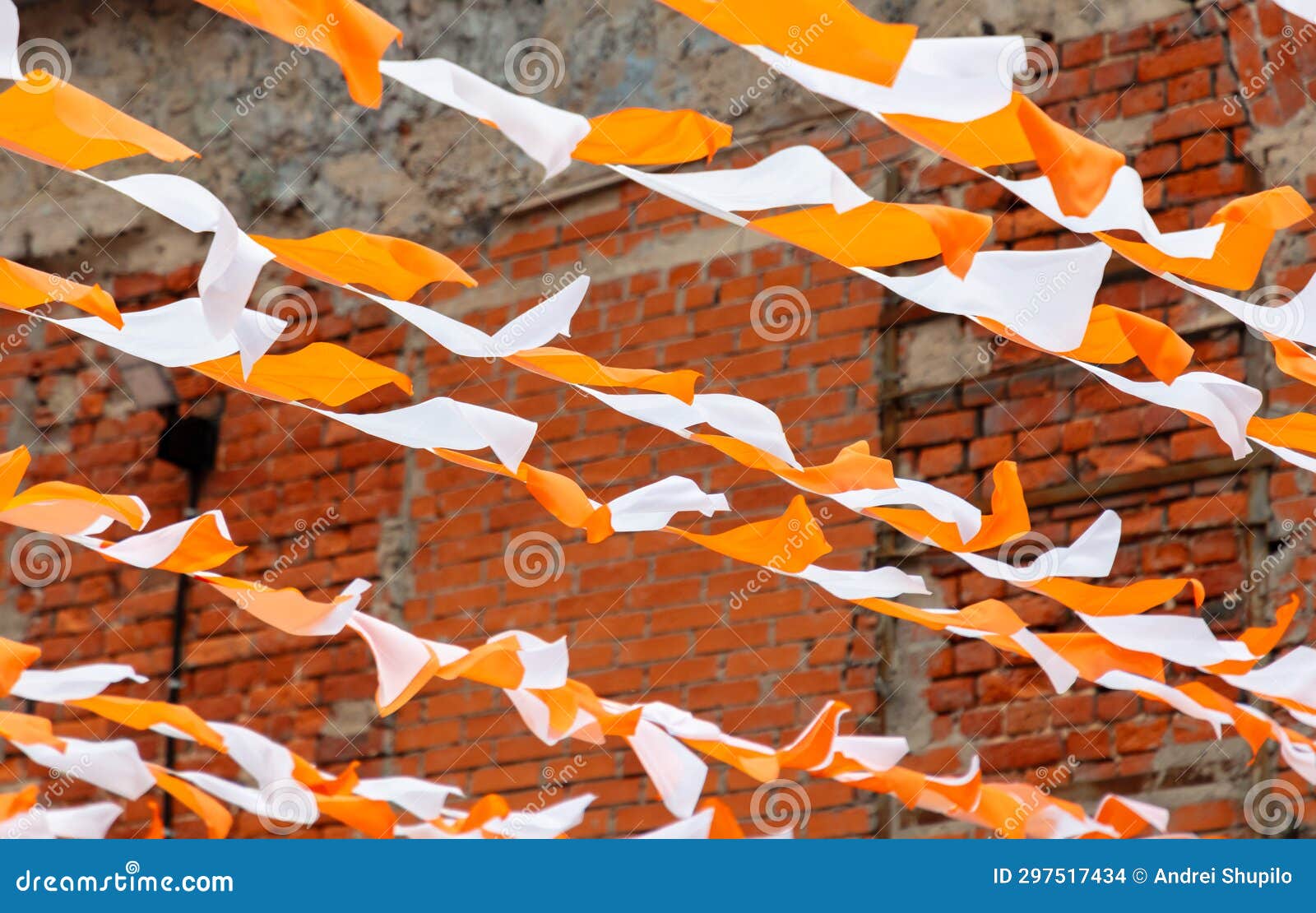 Festive Whiteorange Flags As a Background Stock Photo Image of flags