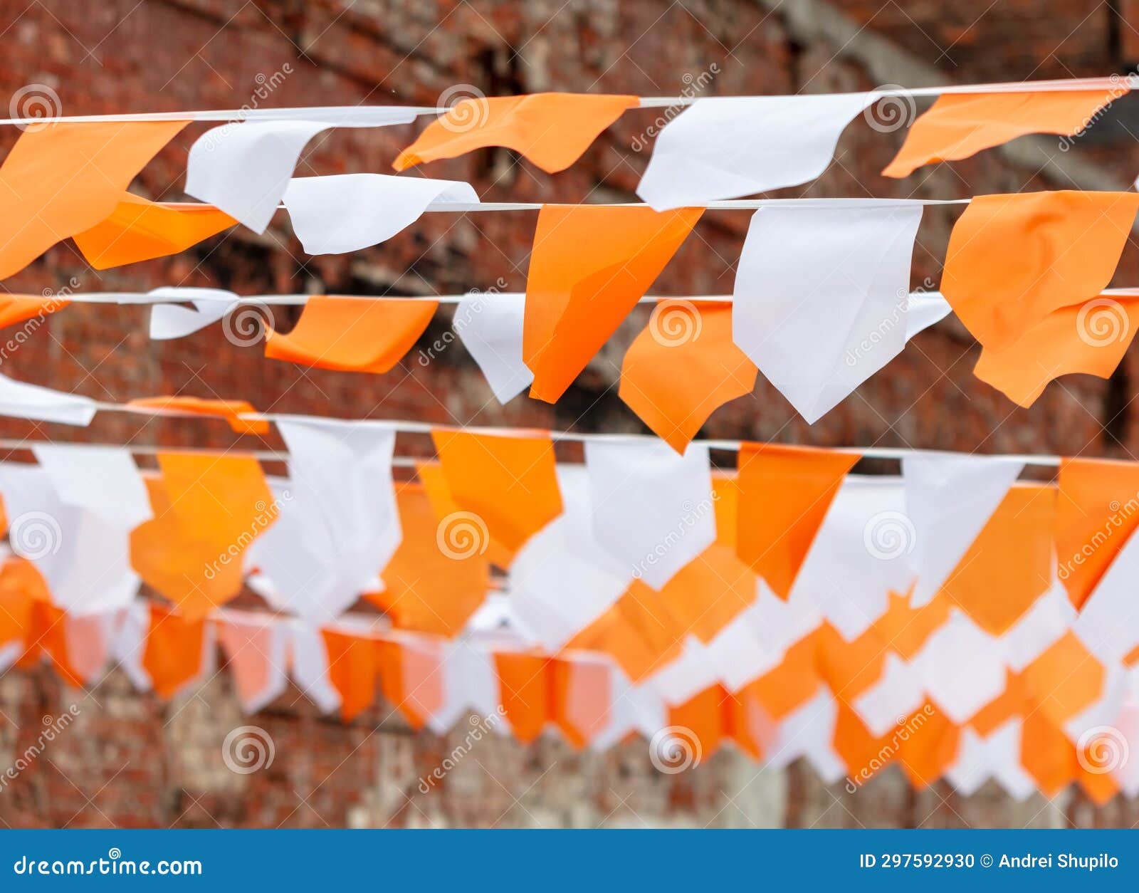 Festive Whiteorange Flags As a Background Stock Photo Image of trick