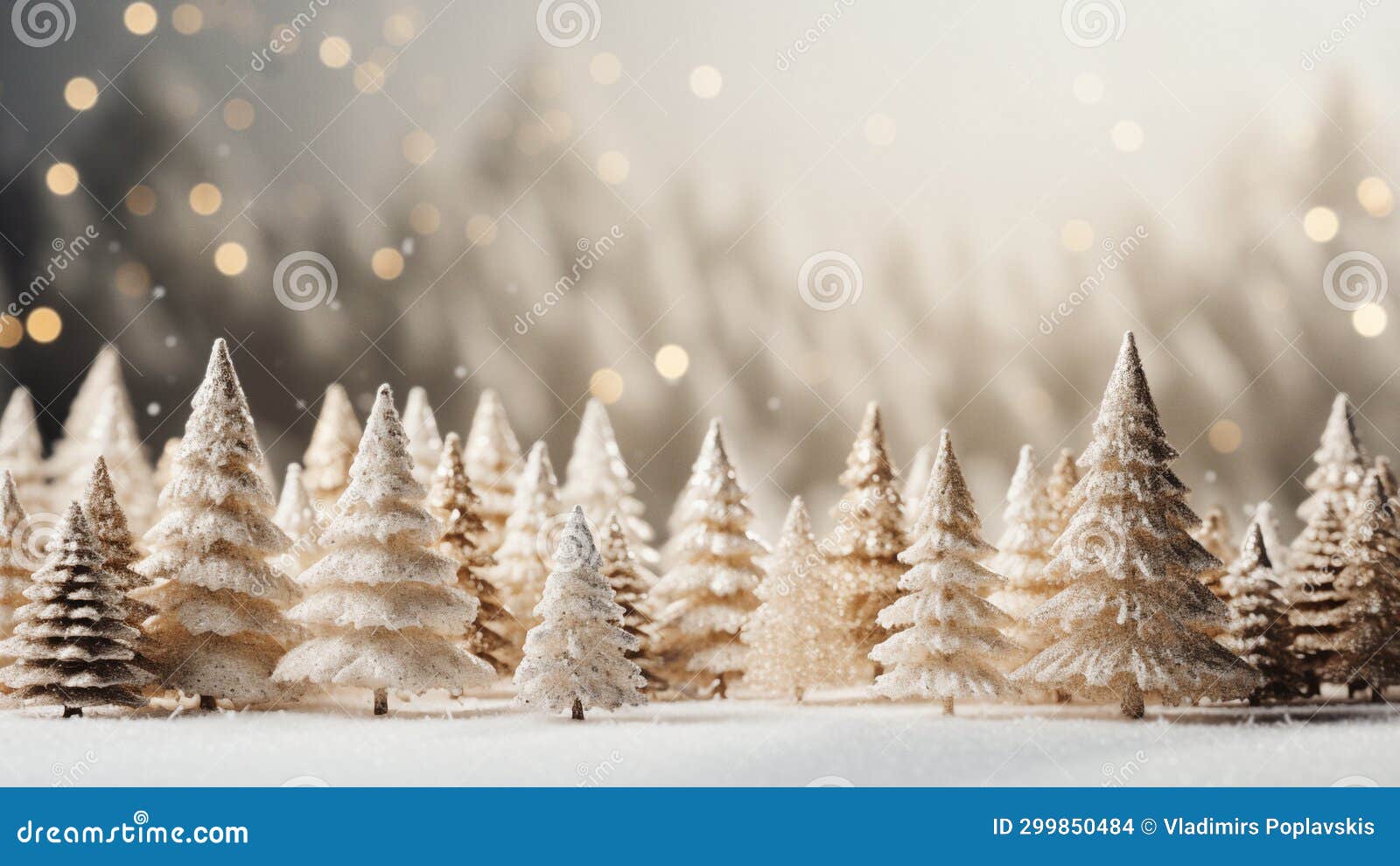 festive winter village with snowy christmas trees