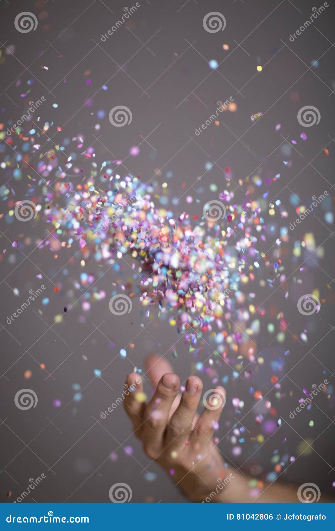 Festive Young Man Throwing Confetti Details Stock Photo Image of