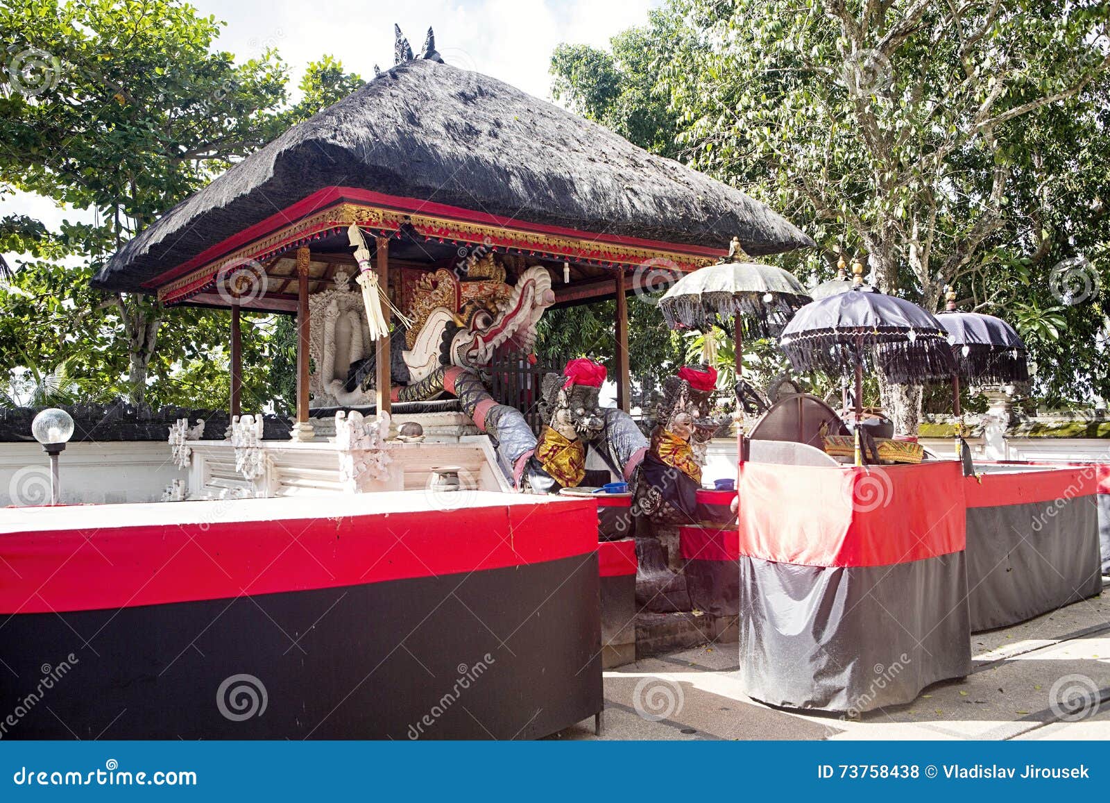 festively decorated hindu temple pura ped, in nusa penida-bali, indon