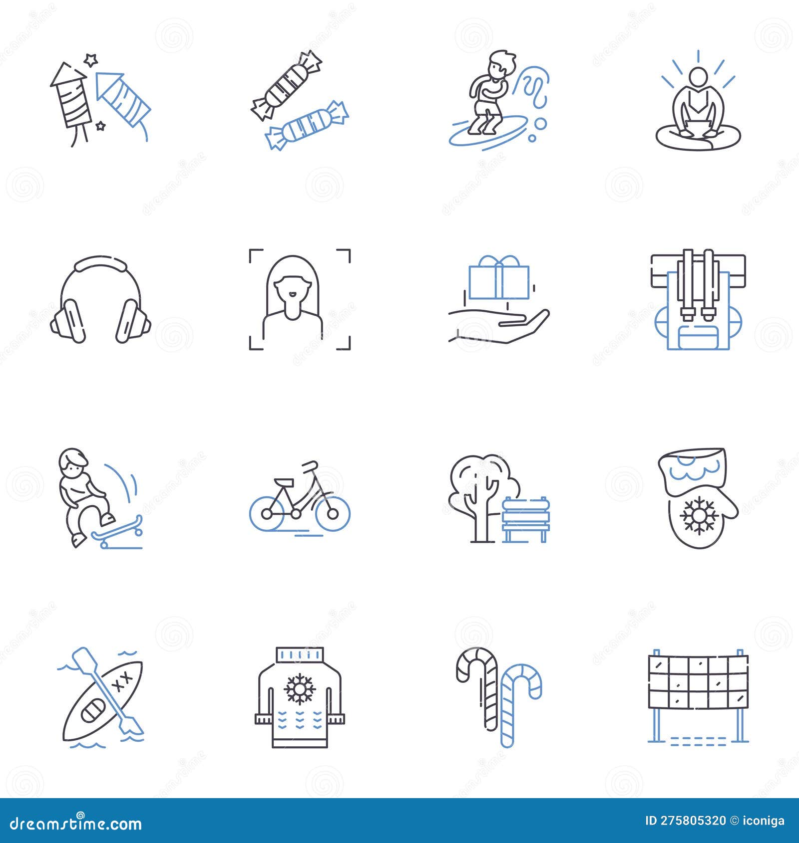 festivity line icons collection. celebration, holiday, joy, cheer, merriment, festive, excitement  and linear