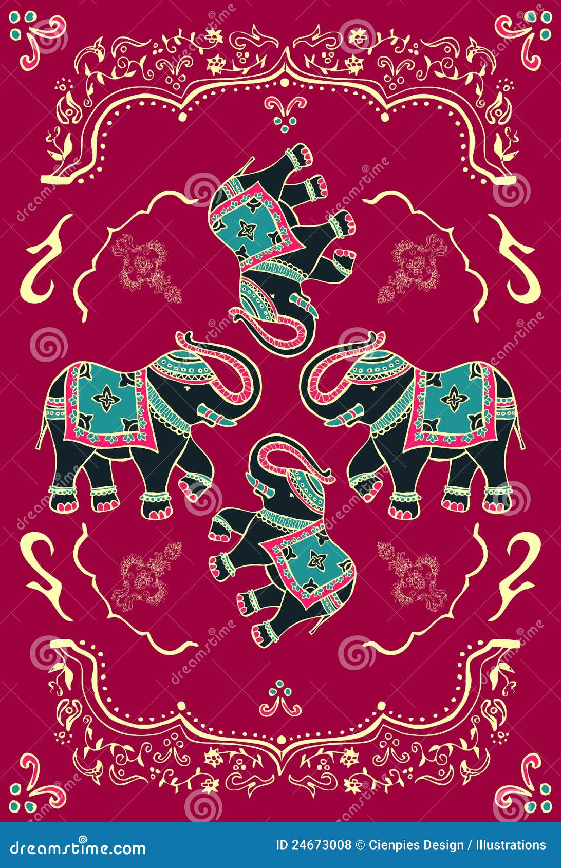 festlicher typischer indischer elefant vektor abbildung