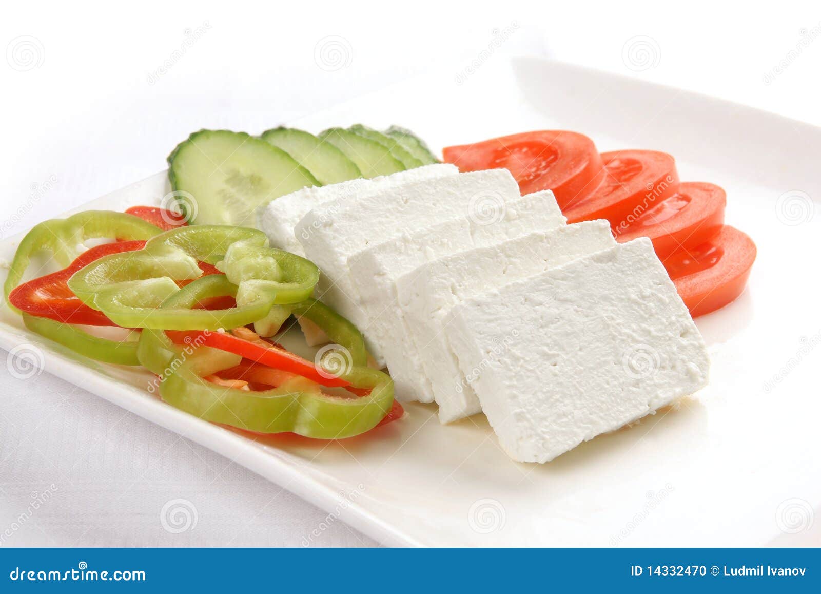 Feta cheese dish stock photo. Image of tomato, cucumber 14332470