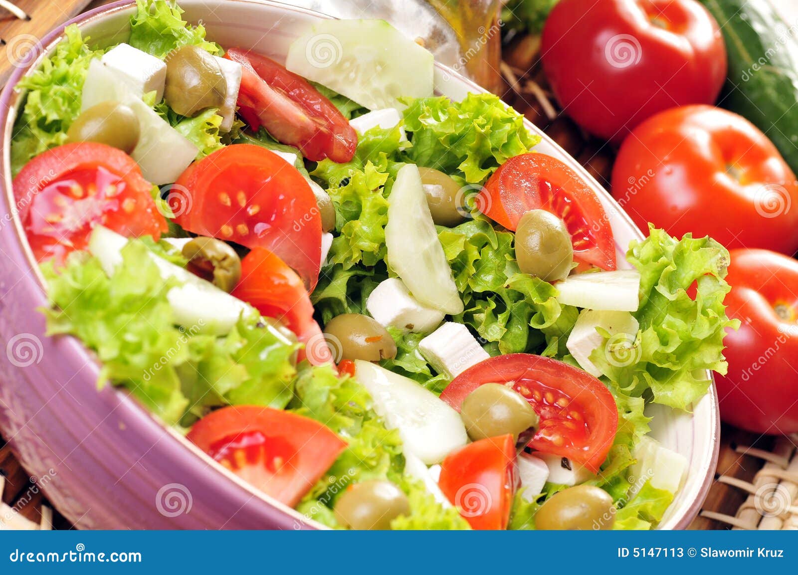 Fetacheese salad stock image. Image of food, spoon, tomato 5147113