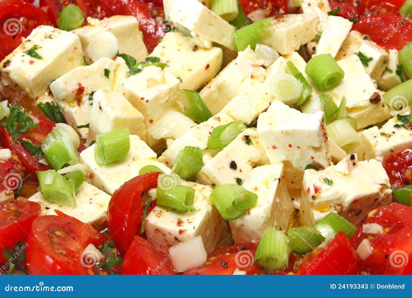 Feta cheese with tomato stock image. Image of goat, spring 24193343