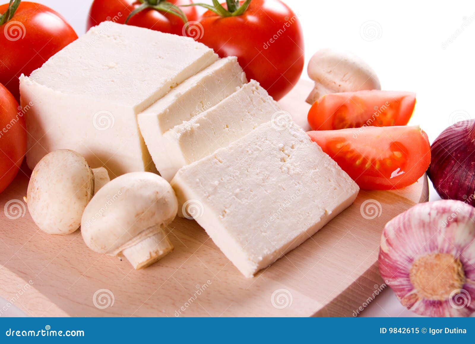 Feta Cheese with Vegetables Stock Image - Image of champignon